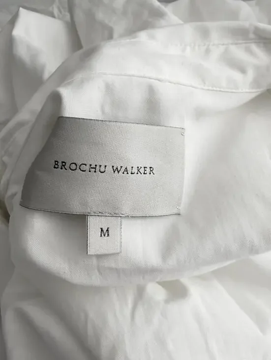 Brochu Walker Havana Mini Dress Women’s Medium Ivory White Tiered Puff Sleeve - Picture 9 of 11